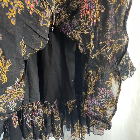 NWT Free People Sheer Layered Mini Dress Long Sleeves Collared Button Down - Picture 11 of 13